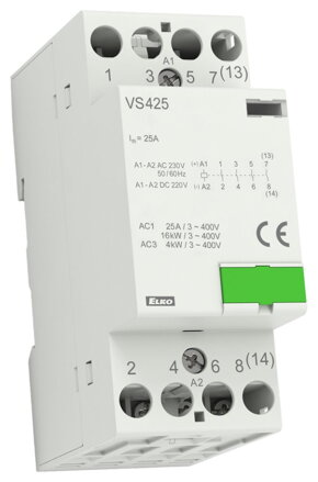 Solarmi VS425-04 inštalačný stýkač 4x 25A 230V AC/DC