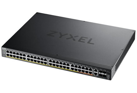 ZyXEL XGS2220-54HP, L3 Access Switch, 600W PoE, 40xPoE+/10xPoE++, 48x1G RJ45 2x10mG RJ45, 4x10G SFP+ Uplink, incl. 1 yr
