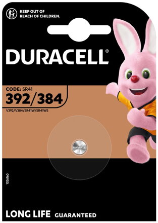 Duracell silver-oxide knoflíková baterie 392/384/SR41 1ks