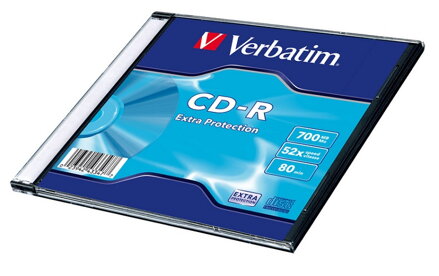 VERBATIM CD-R80 700MB Data Life/ 52x/ slim/ 200ks karton
